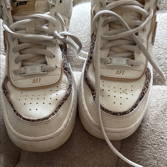 White Sneakers with Leopard Accents - Picture 3 of 6